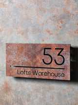 Next Personalised Rusty Metal Effect House Sign 30cm- Buy online at McGrocer