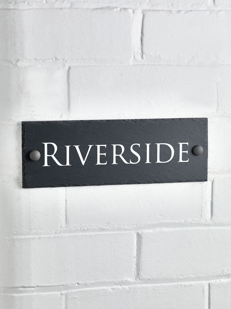 Loveabode personalised rustic slate house sign 10x30 cm (British brand)