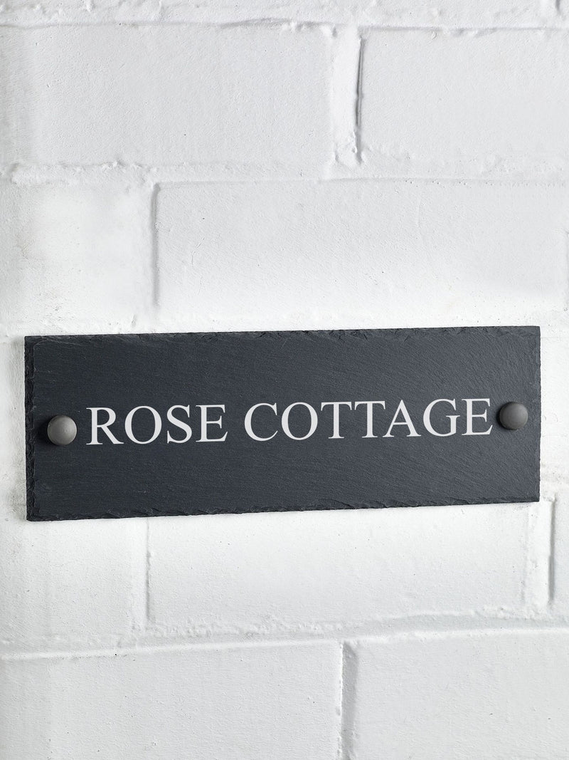 Loveabode personalised rustic slate house sign 10x30 cm (British brand)
