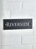 Loveabode personalised rustic slate house sign 10x30 cm (British brand)