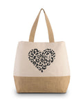 Personalised leopard print jute bag 30 litre capacity (British brand)
