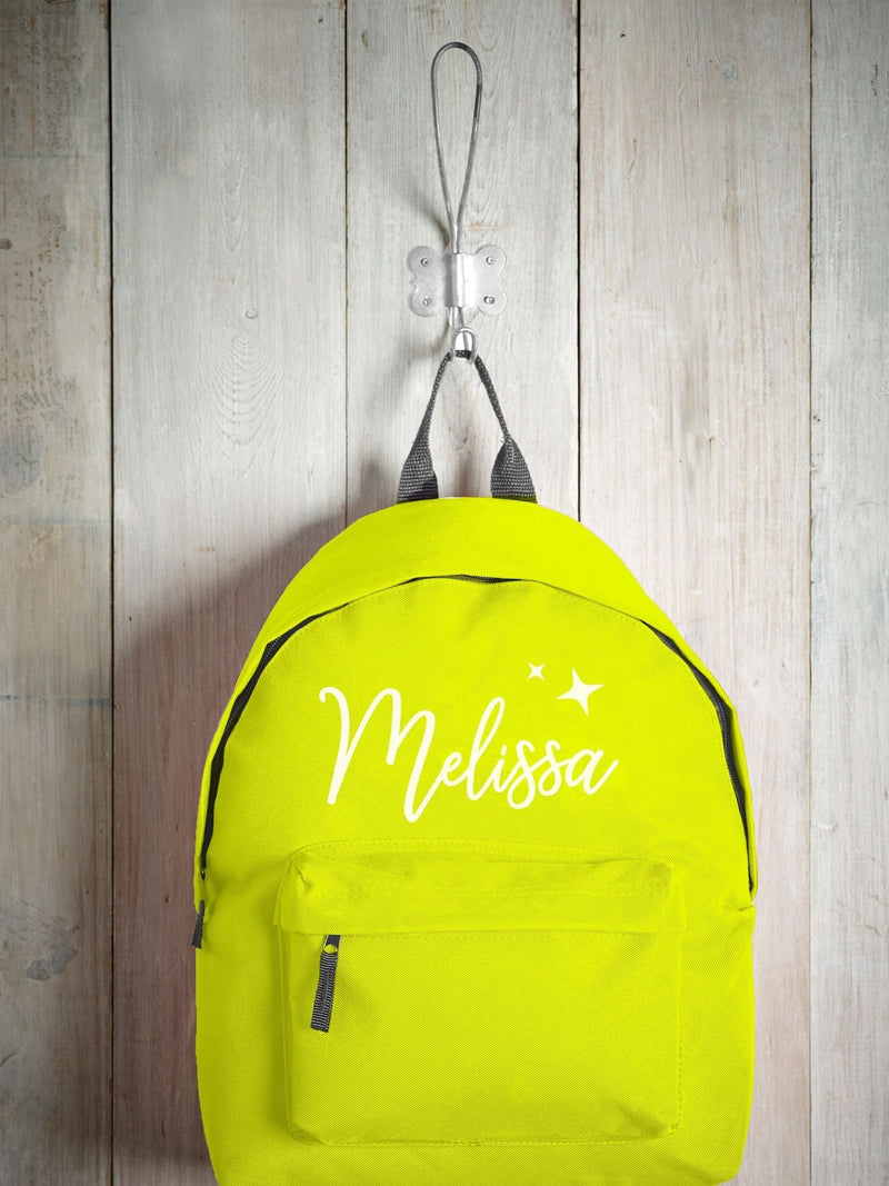 Personalised children's rucksack with name and stars (British brand)