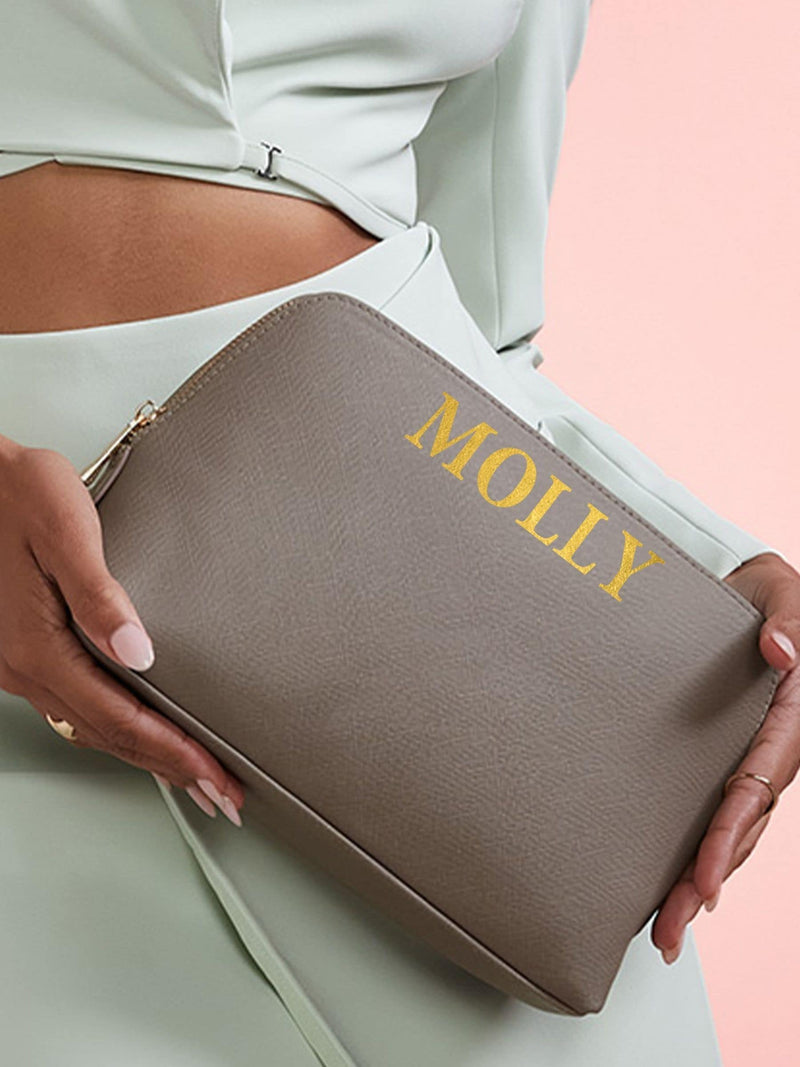 Personalised large faux leather makeup bag, UK version