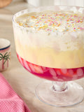 Pink Confetti Large Trifle Serving Bowl, imported from the UK
