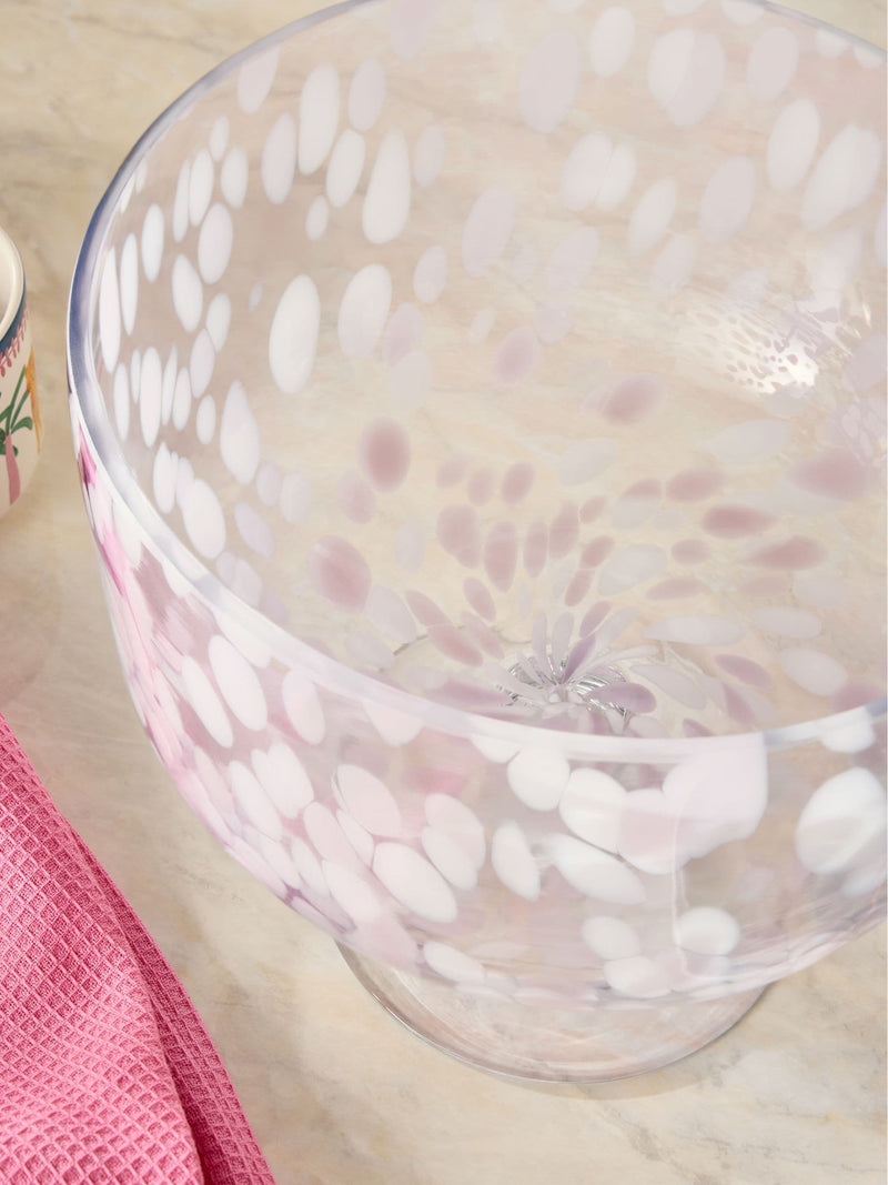 Pink Confetti Large Trifle Serving Bowl, imported from the UK