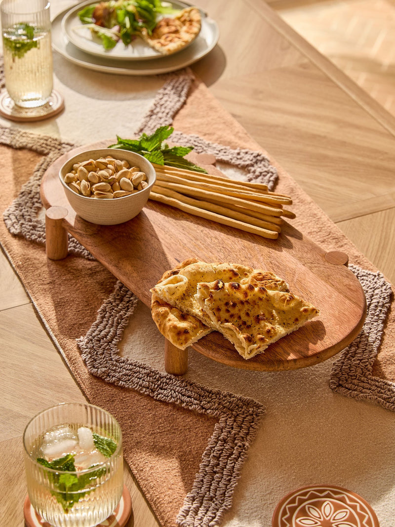 Wood footed medium serving board, imported from the UK