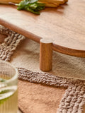Wood footed medium serving board, imported from the UK
