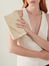 Next Accessorize Gold Metallic Envelope Clutch Bag- Buy online at McGrocer