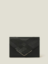 Next Accessorize Black Woven Satin Envelope Clutch Bag 15cm x 22cm- Buy online at McGrocer