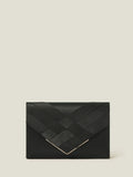Accessorize black woven satin envelope clutch bag (British brand)