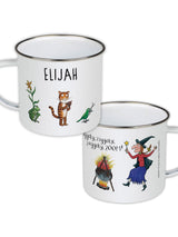 Next Star Editions Personalised Room On The Broom Iggity Ziggity White Enamel Mug 10oz- Buy online at McGrocer