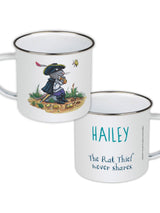 Next Star Editions Personalised Rat Thief Never Shares Highway Rat Enamel White Mug 10 oz- Buy online at McGrocer