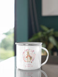 Star Editions Personalised Flopsy Bunny Enamel Mug with Peter Rabbit Design, imported from the UK