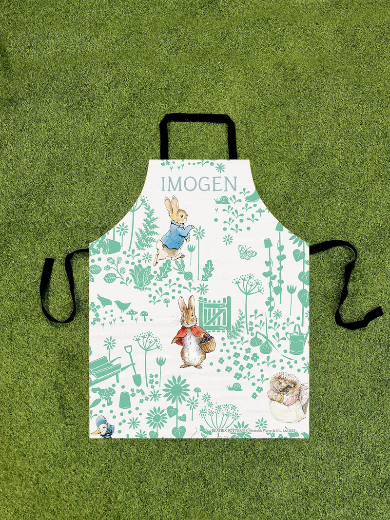 Star Editions Green Peter Rabbit personalised apron 90x70cm - British product