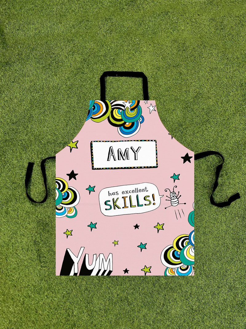 Star Editions Tom Gates personalised pink apron 70x90cm (British brand)