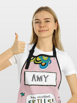 Next Star Editions Tom Gates Excellent Skills Yum Personalised Pink Apron 70x90cm- Buy online at McGrocer