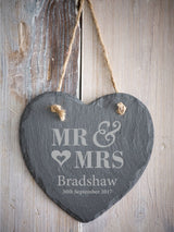 Next Personalised Wedding Hanging Slate Heart - 15cm x 15cm- Buy online at McGrocer