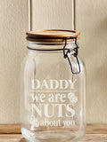 Personalised glass nut jar 1500ml, UK version