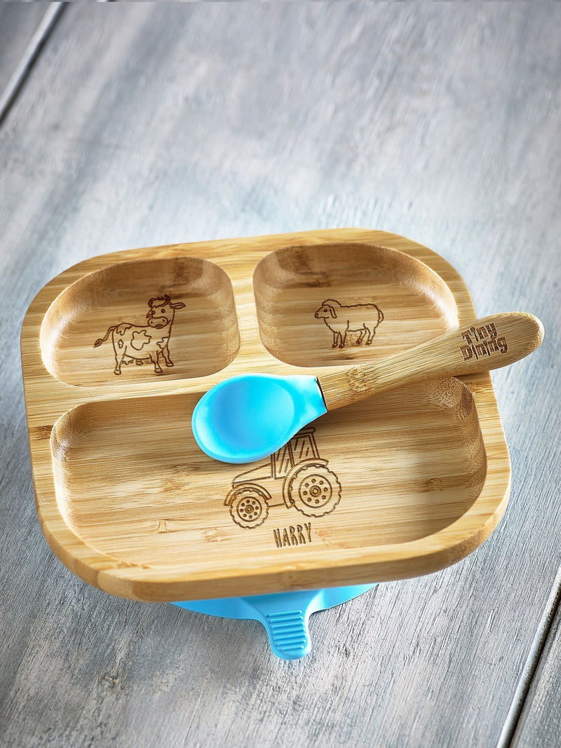 Loveabode personalised baby farm feeding plate 180mm, UK version