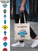 Next Star Editions Mr. Men Cream 100% Cotton Personalised Tote Bag- Buy online at McGrocer