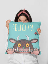 Next Star Editions Personalised Gruffalo Blue Cotton Cushion 40cm x 40cm- Buy online at McGrocer
