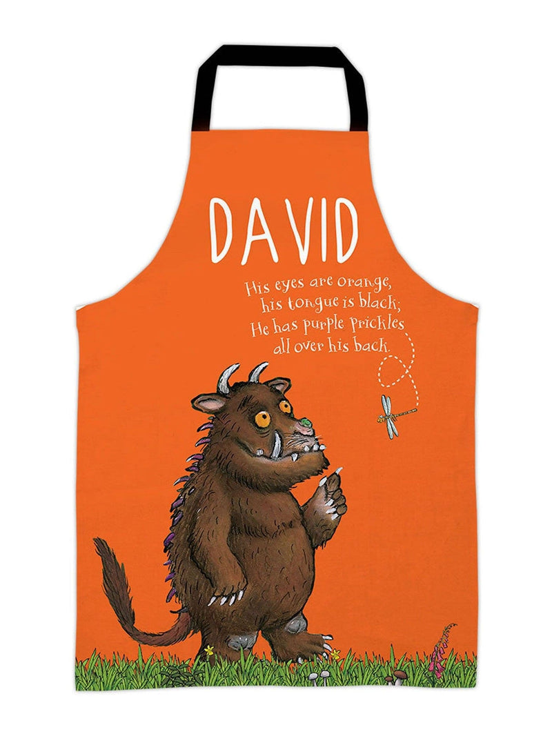 Star Editions orange personalised Gruffalo kids apron, imported from the UK