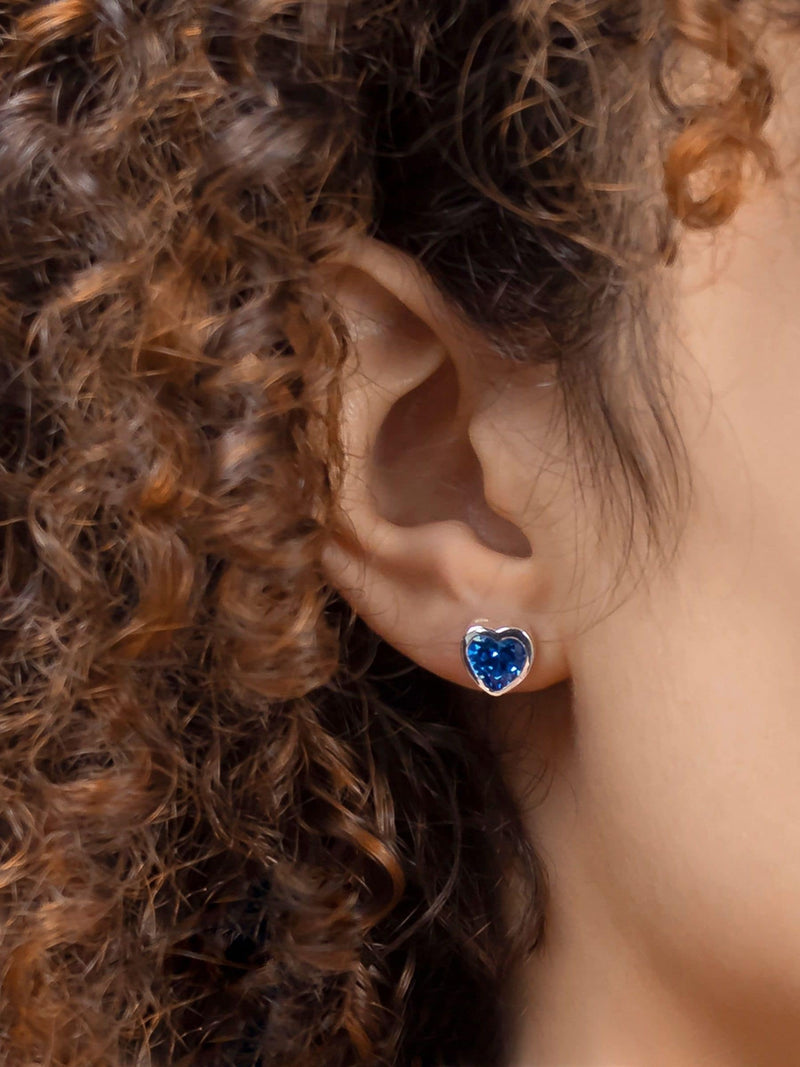 Radley blue stone heart stud earrings, imported from the UK
