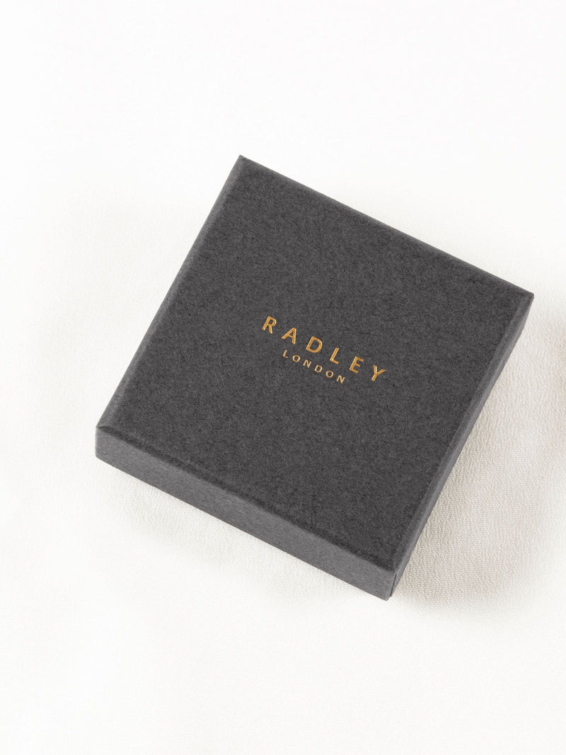 Radley blue stone heart stud earrings, imported from the UK