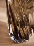 N. Premium Chocolate Brown Swirl Glass Vase 24.5cm - British product