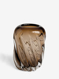 N. Premium Chocolate Brown Swirl Glass Vase 24.5cm - British product
