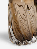 N. Premium Chocolate Brown Swirl Glass Vase 24.5cm - British product
