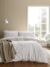 Bianca Natural Supersoft Brushed Cotton Floral Duvet Cover Set