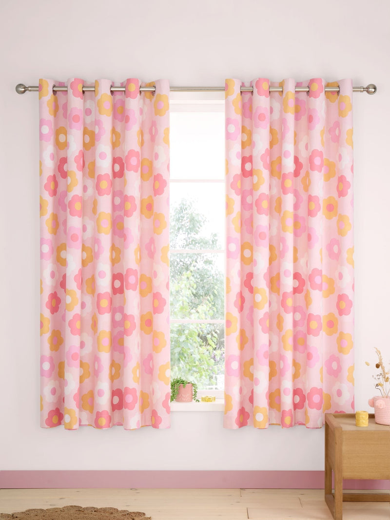 Catherine Lansfield retro daisy eyelet curtains 168x183cm, UK version