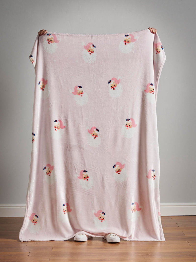 Catherine Lansfield vintage Santa fleece throw 130x170cm, UK version