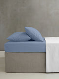 Catherine Lansfield Chambray Blue Percale Fitted Sheet - British product