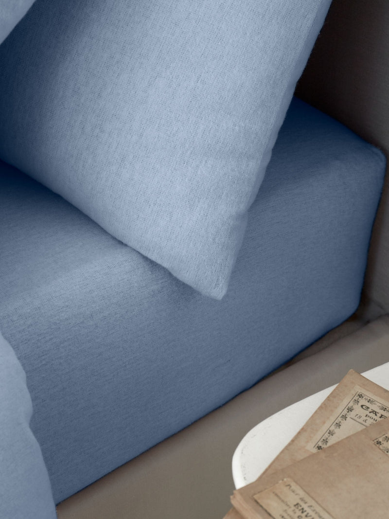 Catherine Lansfield Chambray Blue fitted sheet - British product