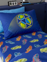 Next Catherine Lansfield Navy Blue Bright Football Fitted Bed Sheet- Buy online at McGrocer