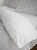 Catherine Lansfield silver grey polka dot brushed cotton fitted sheet - British product