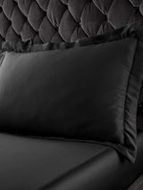 Next Catherine Lansfield Black Silky Soft Satin Oxford Pillowcase Pair 50x75 cm- Buy online at McGrocer