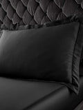 Catherine Lansfield black satin oxford pillowcase pair 50x75 cm, UK version