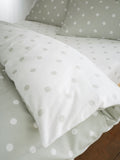 Catherine Lansfield sage green supersoft polka dot fitted sheet - British product
