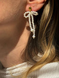 Hermina Athens gold plated Fedra pearl earrings - British product