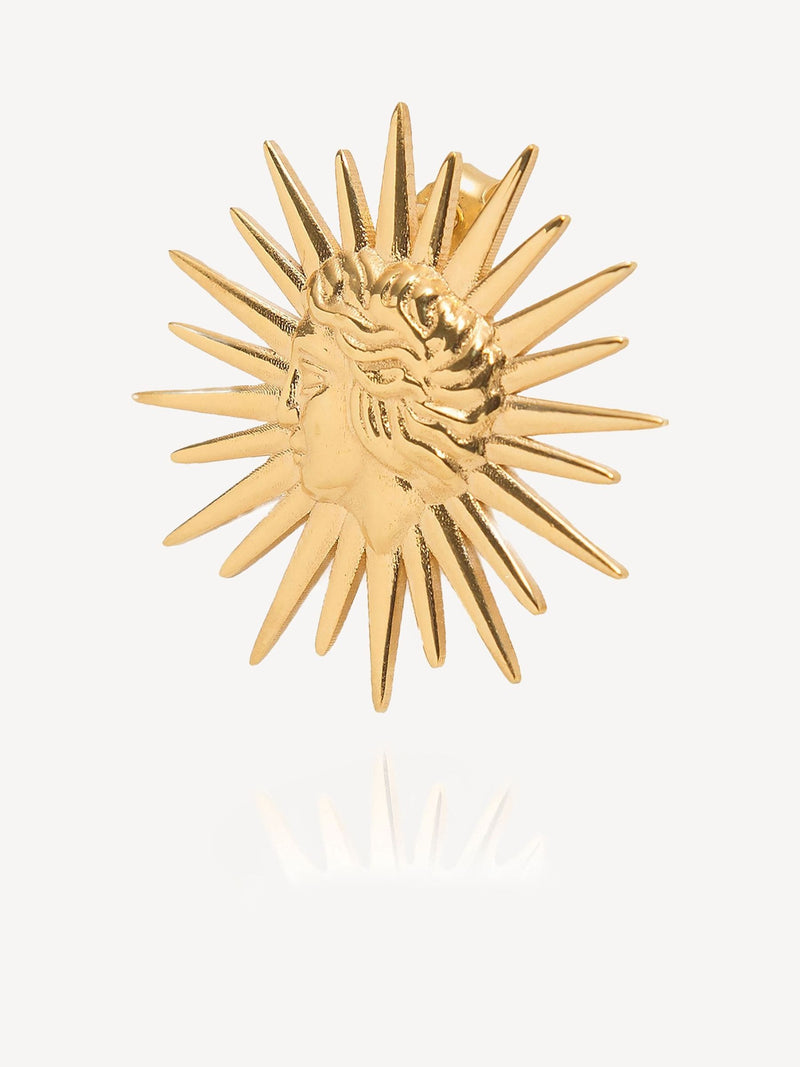 Hermina Athens Gold Plated Sun Earrings, UK version
