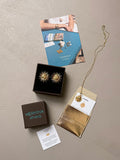 Hermina Athens Gold Plated Sun Earrings, UK version