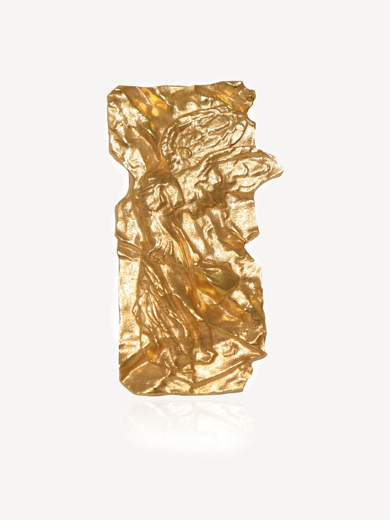 Hermina Athens gold plated Nike foil earrings, UK version