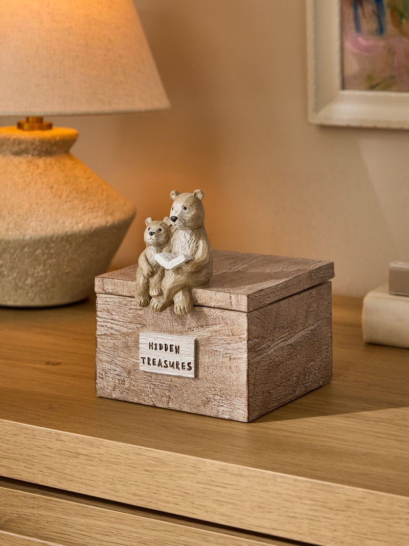 Natural Bertie Bear Jewellery Box