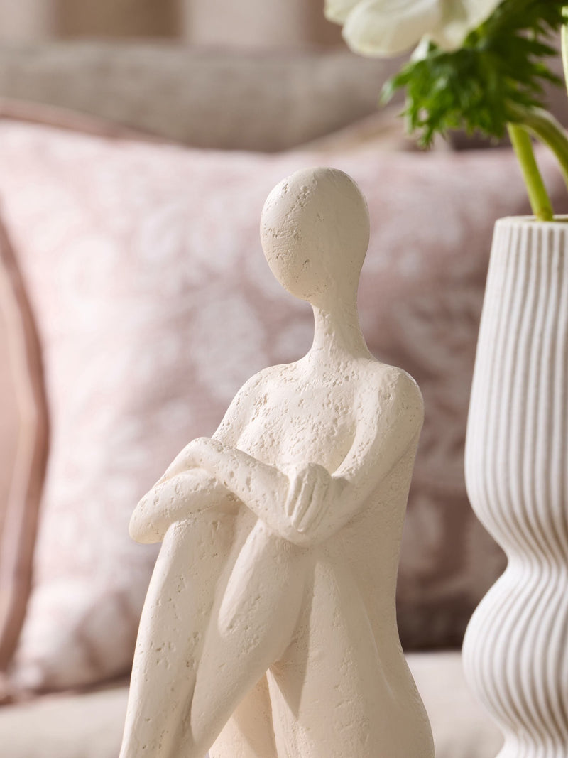 Natural Scandi sitting figure ornament 22.5cm - British product