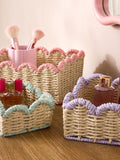 Set of 3 pastel mini scallop storage baskets (British brand)