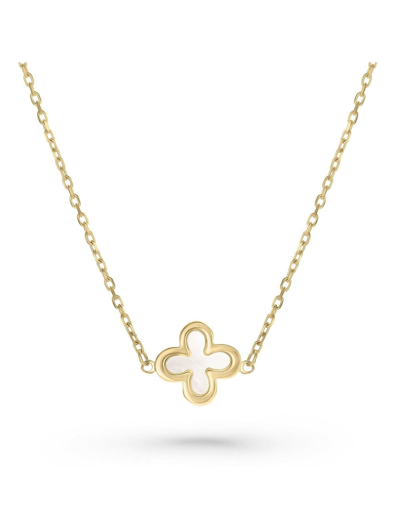 Beaverbrooks 9ct gold mother of pearl clover necklace, UK version