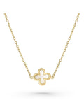 Beaverbrooks 9ct gold mother of pearl clover necklace, UK version